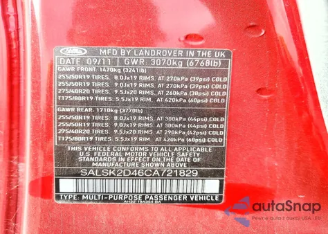 2012 Land Rover Range Rover Sport Hse Luxury z USA, uszkodzony, nr VIN SALSK2D46CA721829